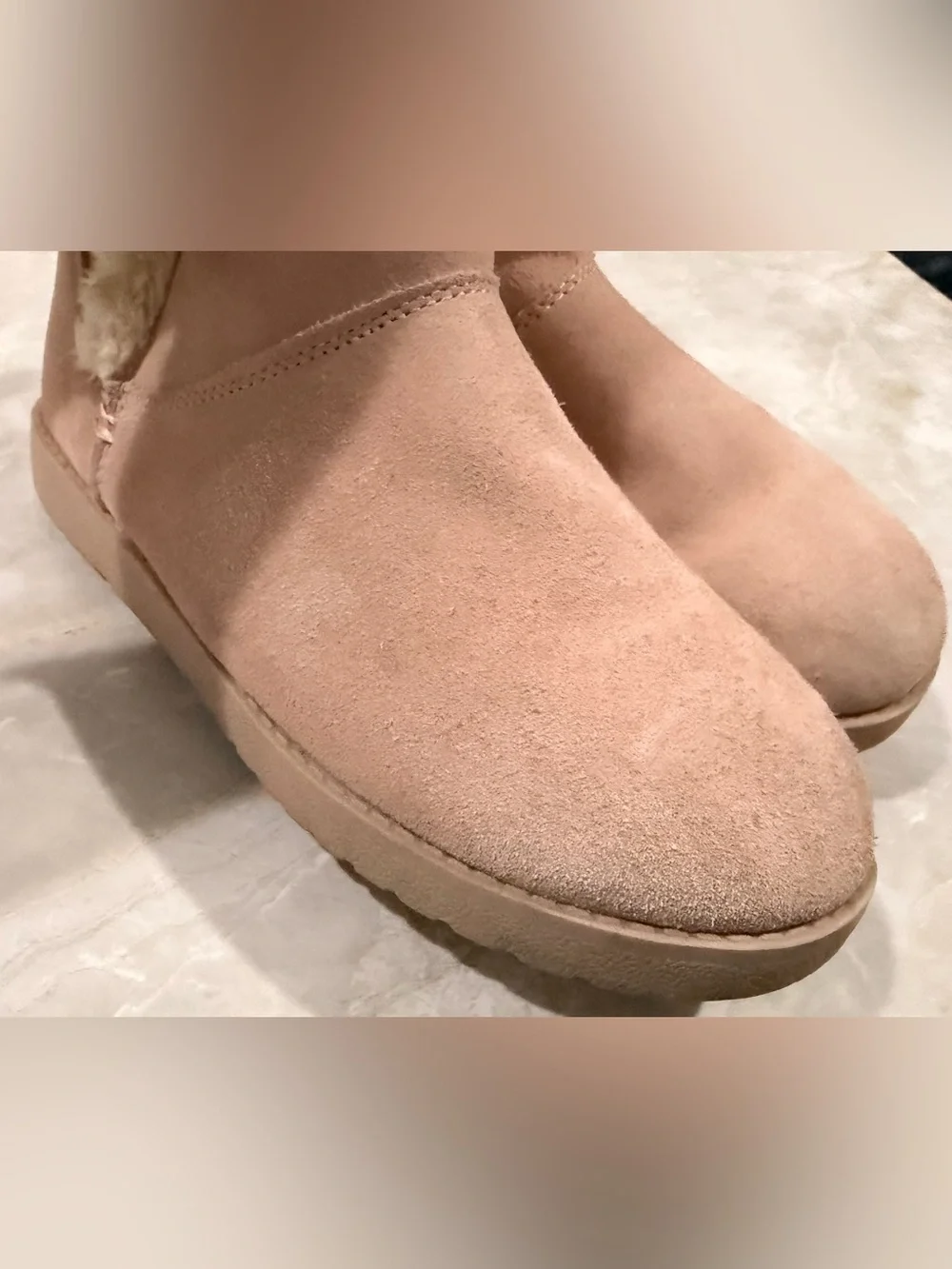 Women's Pink Faux-Suede Cozy Fur-Lined Winter Boots